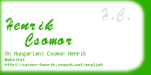 henrik csomor business card